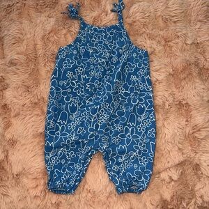 Hanna Andersson Blue Floral Romper 3-6 Months